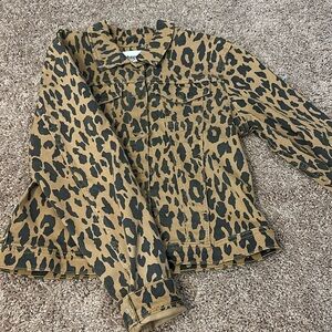 Leopard print denim jacket